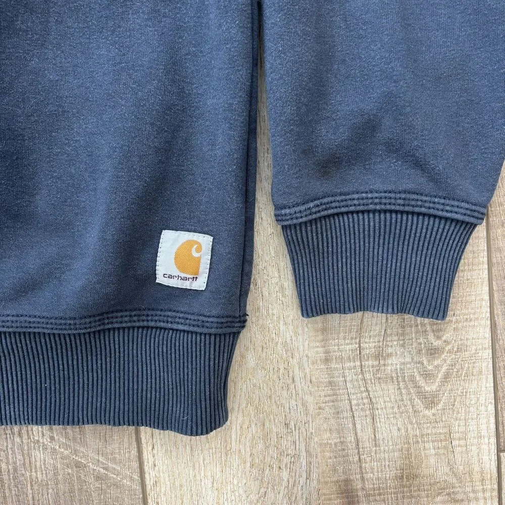 Carhartt Original Fit Navy Crewneck Pullover Sweatshirt Size L Gorpcore Workwear - Picture 2 of 11